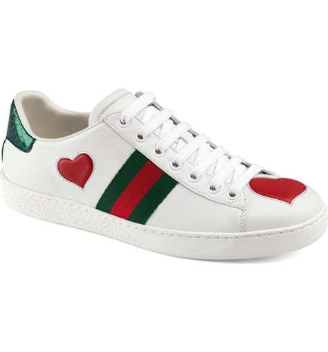 gucci shoes heart|Gucci ace sneakers heart.